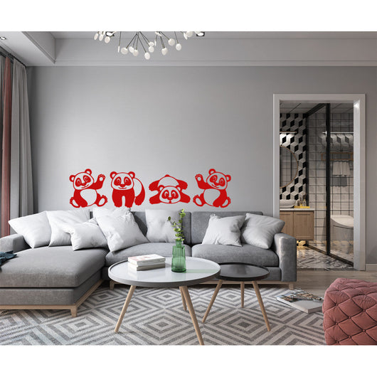PANDA - Adesivo murale wall sticker in vinile 30x125 cm Colore: Rosso