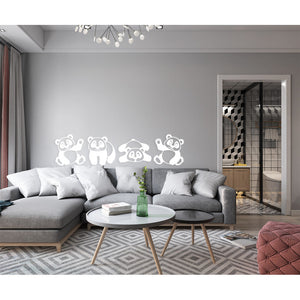 PANDA - Adesivo murale wall sticker in vinile 30x125 cm Colore: bianco