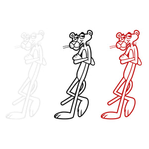 PANTERA ROSA - Adesivo murale wall sticker in vinile 55x120 cm Colore: bianco