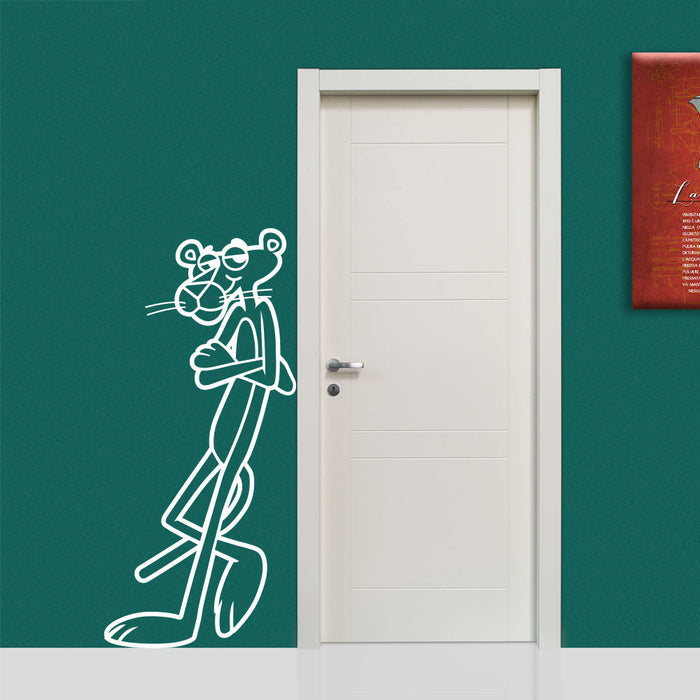 PANTERA ROSA - Adesivo murale wall sticker in vinile 55x120 cm Colore: bianco