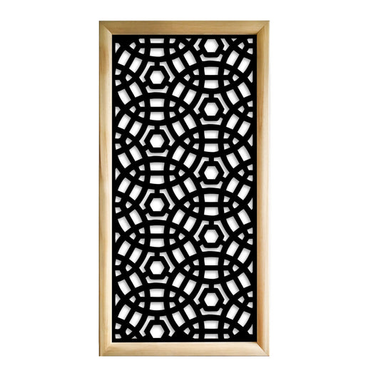 PELOTA MAYA - Moduli Decorativi in Legno e PVC Colore: nero, Misura: 47x94 cm