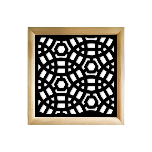 PELOTA MAYA - Moduli Decorativi in Legno e PVC Colore: nero, Misura: 98x98 cm