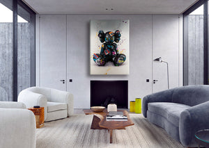 Peluche Grunge -  Quadro Canvas Contemporaneo su telaio in legno Misura: 100x140 cm