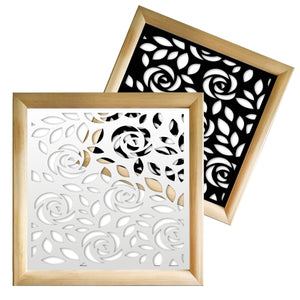 PETALI - Moduli Decorativi in Legno e PVC Colore: bianco, Misura: 98x98 cm