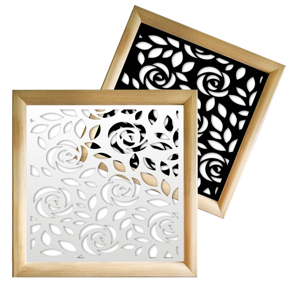 PETALI - Moduli Decorativi in Legno e PVC Misura: 73x73 cm, Colore: bianco
