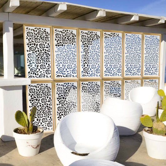 PETALI - Moduli Decorativi in Legno e PVC Misura: 47x94 cm, Colore: bianco