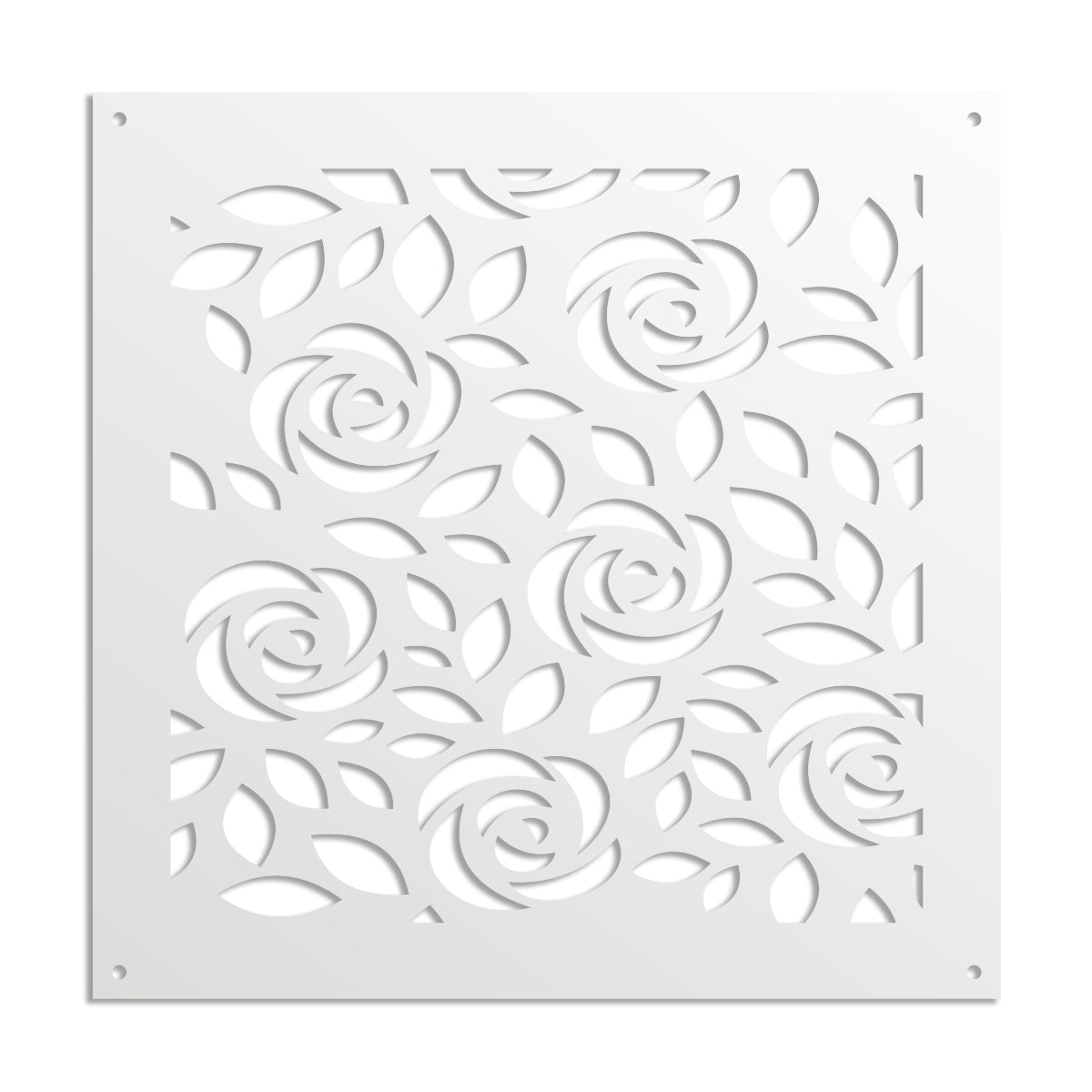 PETALI - Pannello in PVC traforato - Parasole Misura: 48x48 cm, Colore: bianco