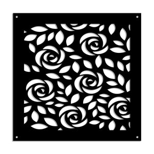 PETALI - Pannello in PVC traforato - Parasole Misura: 48x48 cm, Colore: nero