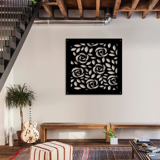 PETALI - Pannello in PVC traforato - Parasole Colore: nero, Misura: 73x73 cm