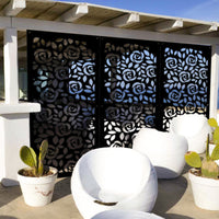 PETALI - Pannello in PVC traforato - Parasole Colore: nero, Misura: 73x148 cm