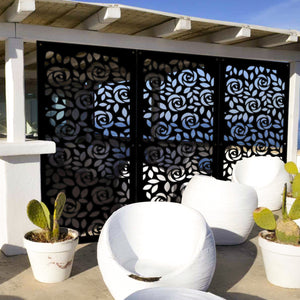 PETALI - Pannello in PVC traforato - Parasole Colore: nero, Misura: 73x148 cm