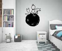 PICCOLO PRINCIPE - Adesivo murale wall sticker in vinile 55x90 cm Colore: nero