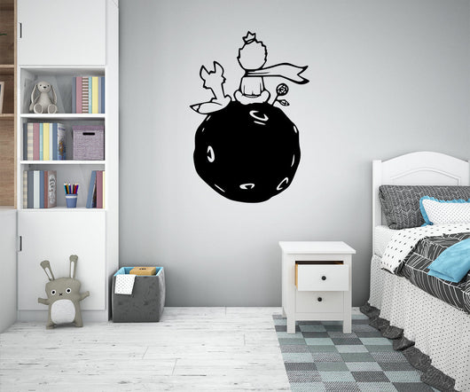 PICCOLO PRINCIPE - Adesivo murale wall sticker in vinile 55x90 cm Colore: nero
