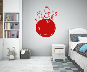 PICCOLO PRINCIPE - Adesivo murale wall sticker in vinile 55x90 cm Colore: Rosso