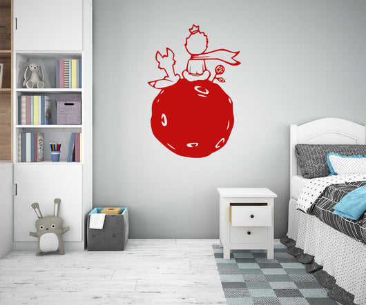 PICCOLO PRINCIPE - Adesivo murale wall sticker in vinile 55x90 cm Colore: Rosso