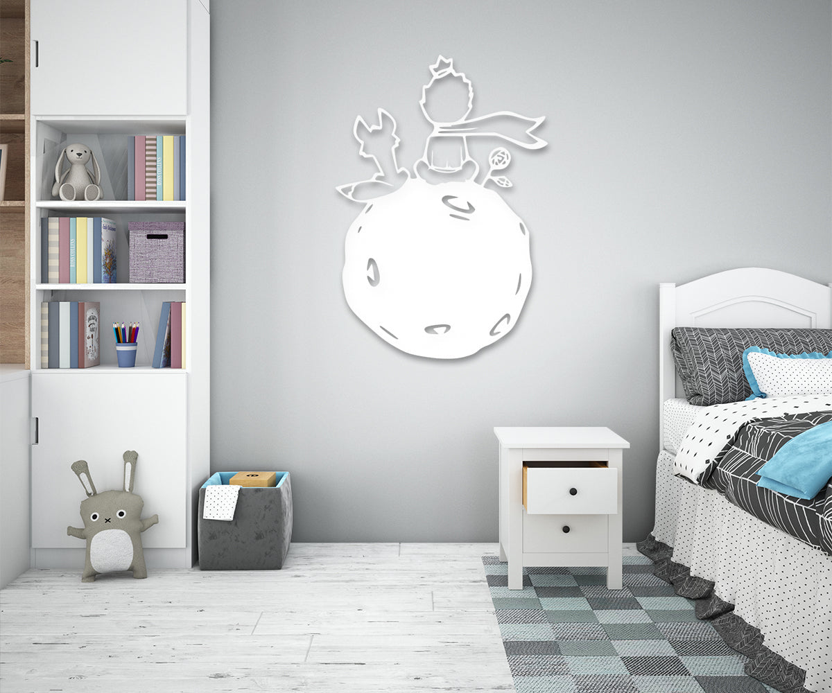 PICCOLO PRINCIPE - Adesivo murale wall sticker in vinile 55x90 cm Colore: bianco