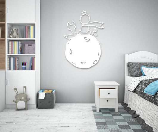 PICCOLO PRINCIPE - Adesivo murale wall sticker in vinile 55x90 cm Colore: bianco