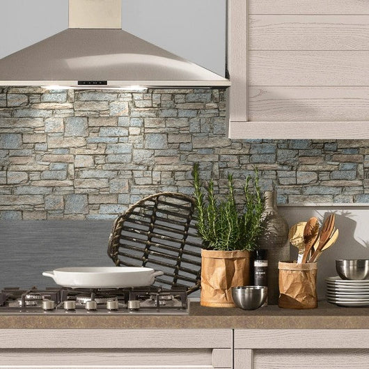 PIETRA CANADESE - Paraschizzi da cucina in PVC flessibile - Misura 120x60cm spessore 3mm