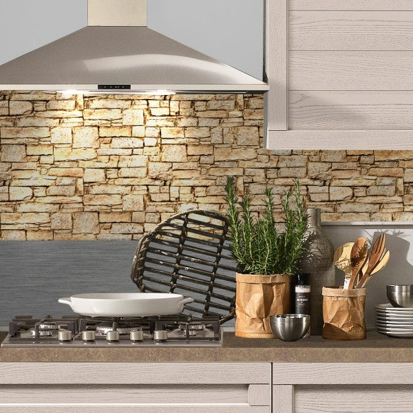 PIETRA DI SIVIGLIA - Paraschizzi da cucina in PVC flessibile - Misura 120x60cm spessore 3mm