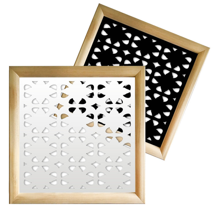 PINCERS - Moduli Decorativi in Legno e PVC Misura: 98x98 cm, Colore: bianco