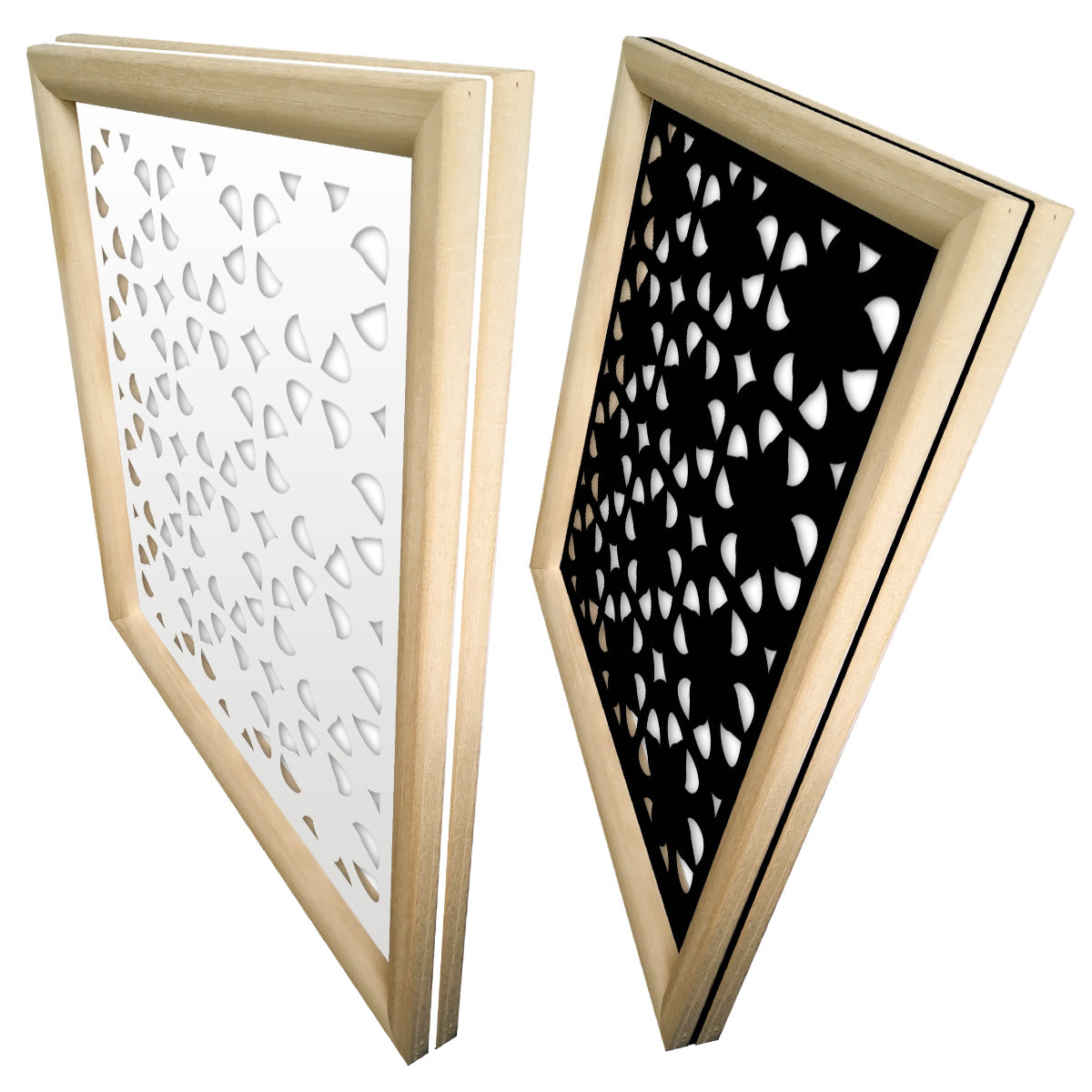 PINCERS - Moduli Decorativi in Legno e PVC Misura: 48x48 cm, Colore: bianco