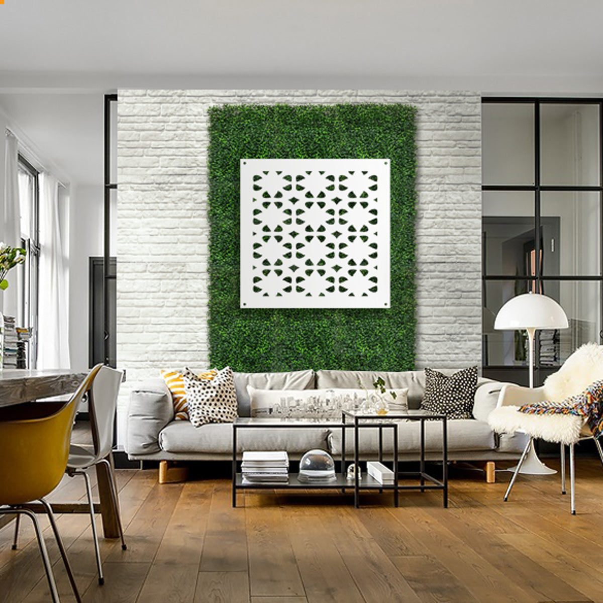 PINCERS - Pannello in PVC traforato - Parasole Colore: bianco, Misura: 73x73 cm