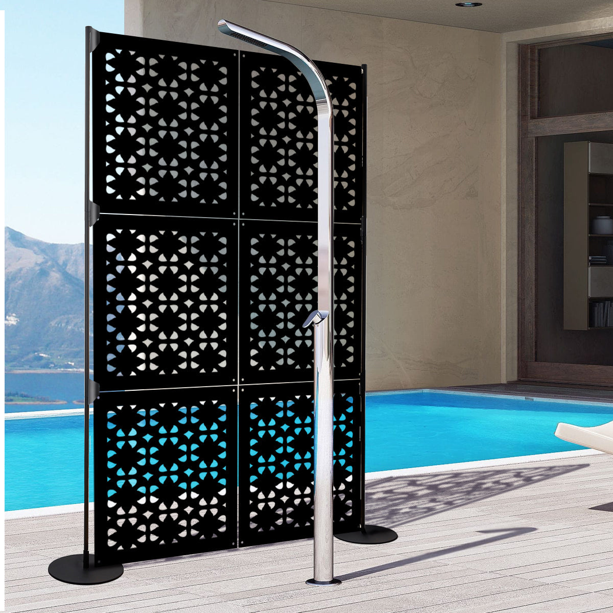 PINCERS - Pannello in PVC traforato - Parasole Colore: nero, Misura: 48x48 cm