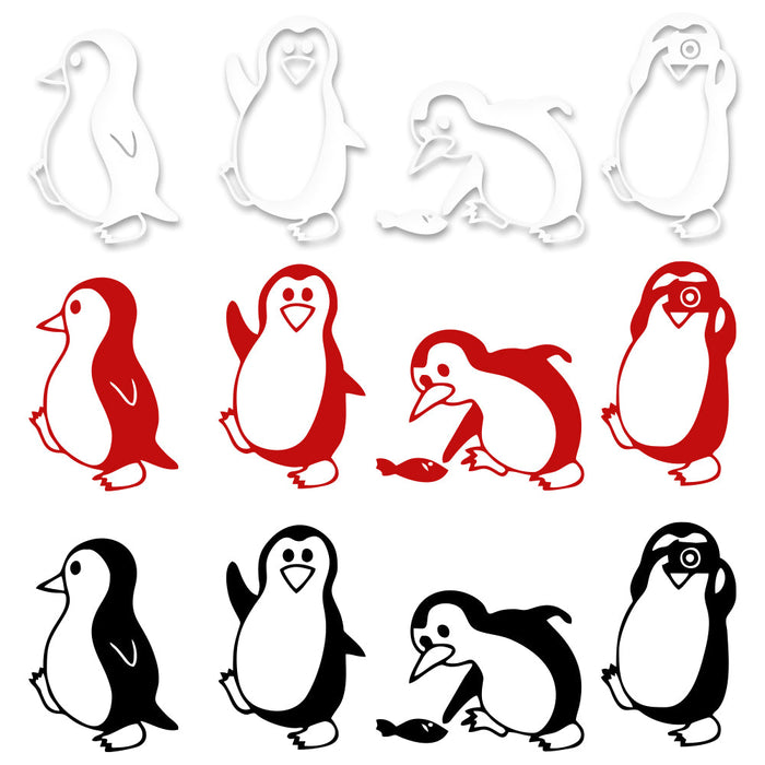 PENGUINS - Adesivo murale wall sticker in vinile 40x125 cm Colore: nero