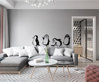 PENGUINS - Adesivo murale wall sticker in vinile 40x125 cm Colore: nero