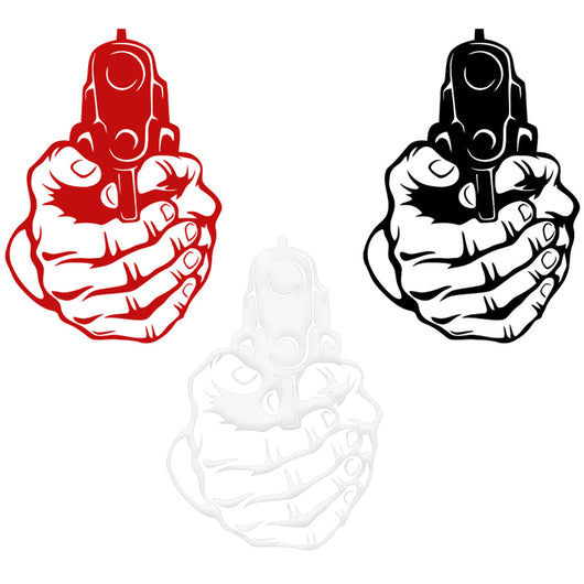 PISTOL - Adesivo murale wall sticker in vinile 55x80 cm Colore: Rosso