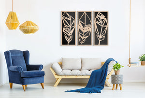 PIUME 100x70 cm - Quadro arredo LASERCUT composito Legno e PVC Misura: 100x70 cm