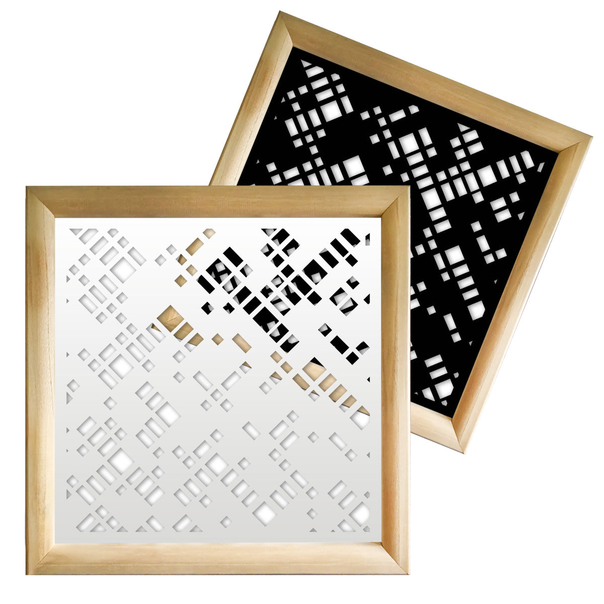 PIXEL - Moduli Decorativi in Legno e PVC Misura: 98x98 cm, Colore: nero
