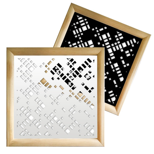 PIXEL - Moduli Decorativi in Legno e PVC Misura: 98x98 cm, Colore: nero