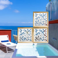 PIXEL - Moduli Decorativi in Legno e PVC Misura: 73x73 cm, Colore: bianco