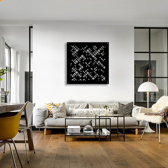 PIXEL - Pannello in PVC traforato - Parasole Misura: 48x48 cm, Colore: nero
