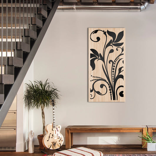 PLANTAE - Quadro arredo LASERCUT composito Legno e PVC Misura: 50x100 cm