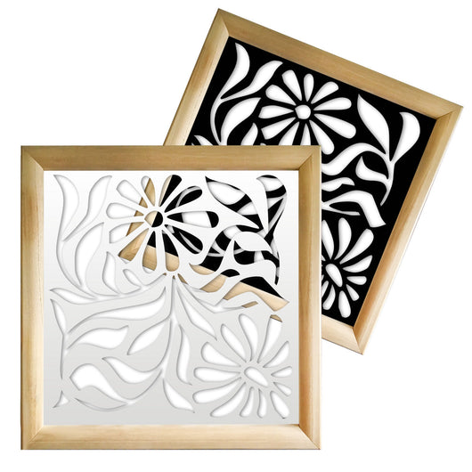 PLANTS  - Moduli Decorativi in Legno e PVC Colore: nero, Misura: 73x73 cm