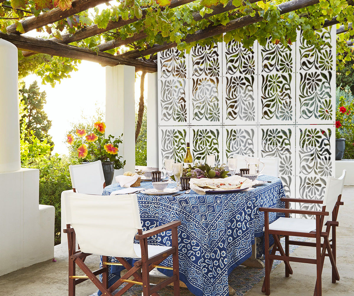 PLANTS - Pannello in PVC traforato - Parasole Colore: bianco, Misura: 47x94 cm