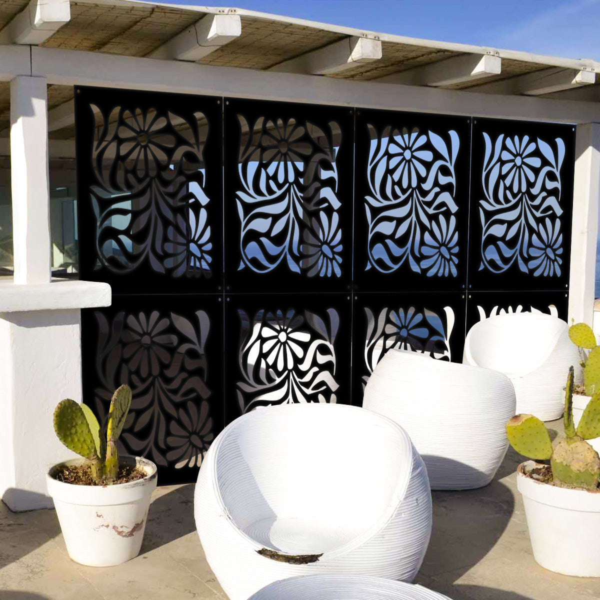 PLANTS - Pannello in PVC traforato - Parasole Colore: nero, Misura: 48x48 cm