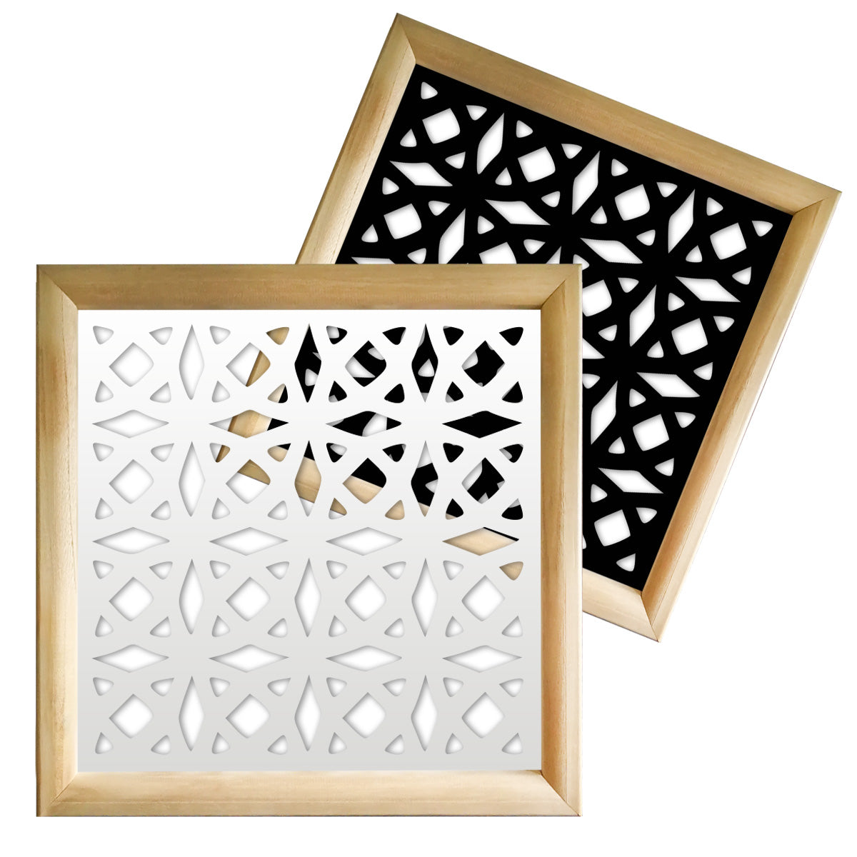 PLENITUDE - Moduli Decorativi in Legno e PVC Colore: nero, Misura: 98x98 cm