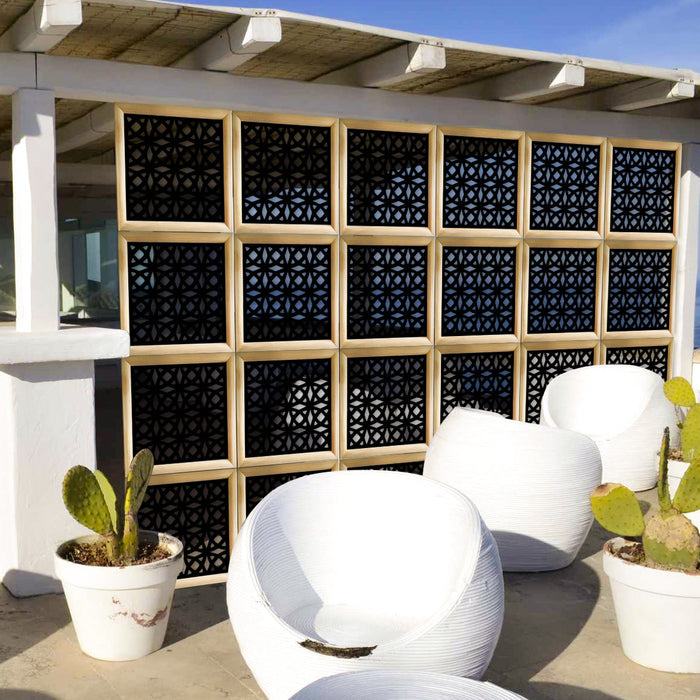 PLENITUDE - Moduli Decorativi in Legno e PVC Colore: nero, Misura: 98x98 cm