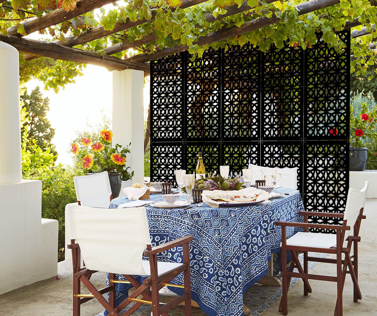 PLENITUDE - Pannello in PVC traforato - Parasole Misura: 98x198 cm, Colore: nero