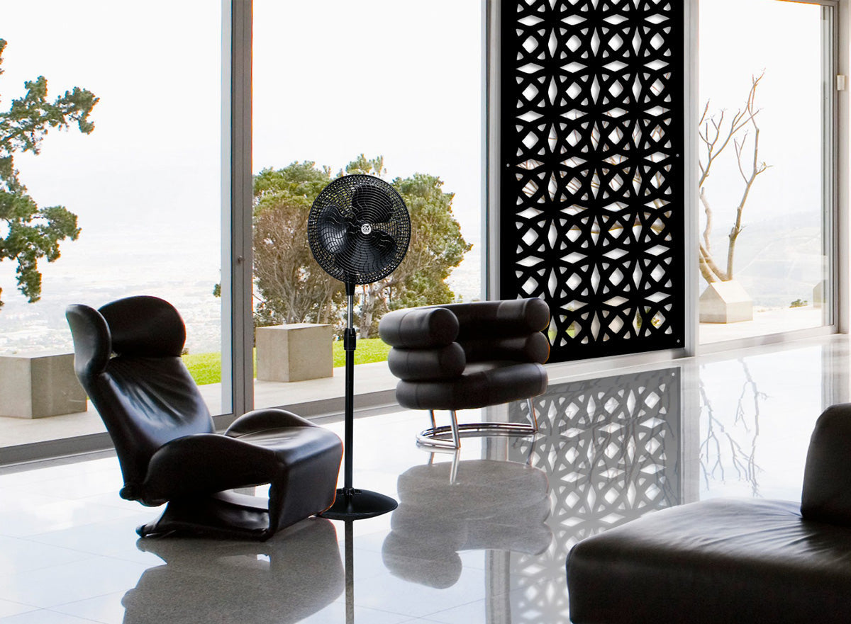 PLENITUDE - Pannello in PVC traforato - Parasole Misura: 98x198 cm, Colore: nero