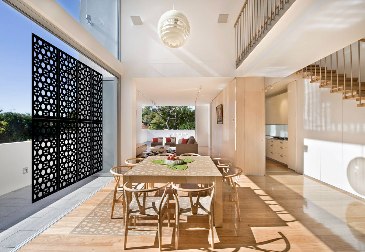 POINTS - Pannello in PVC traforato - Parasole Misura: 50x150 cm, Colore: nero