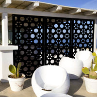 POINTS - Pannello in PVC traforato - Parasole Misura: 50x150 cm, Colore: nero