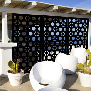 POINTS - Pannello in PVC traforato - Parasole Misura: 50x150 cm, Colore: nero