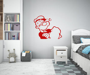 POPEYE - Adesivo murale wall sticker in vinile 55x65 cm Colore: Rosso