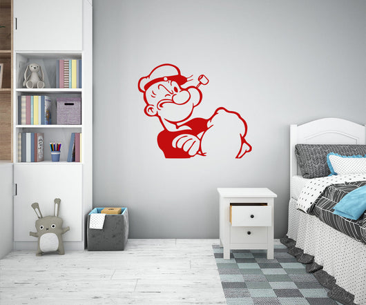 POPEYE - Adesivo murale wall sticker in vinile 55x65 cm Colore: Rosso