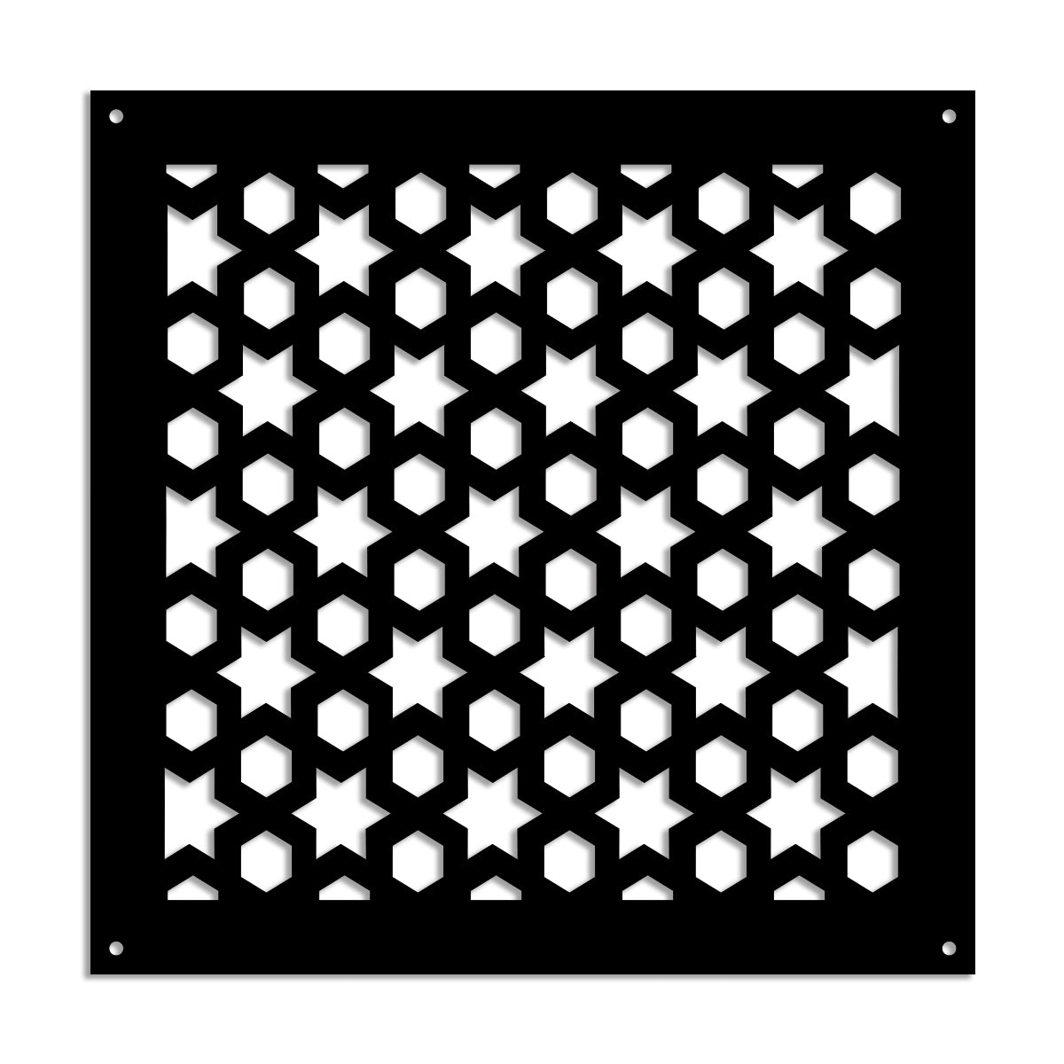 POPSTAR - Pannello in PVC traforato - Parasole Misura: 48x48 cm, Colore: nero