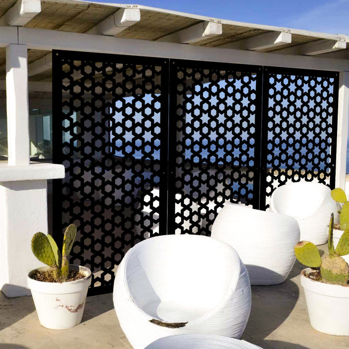 POPSTAR - Pannello in PVC traforato - Parasole Colore: nero, Misura: 47x94 cm